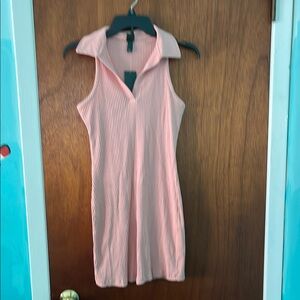 Wild Fable Pink Sleeveless Polo Mini Dress